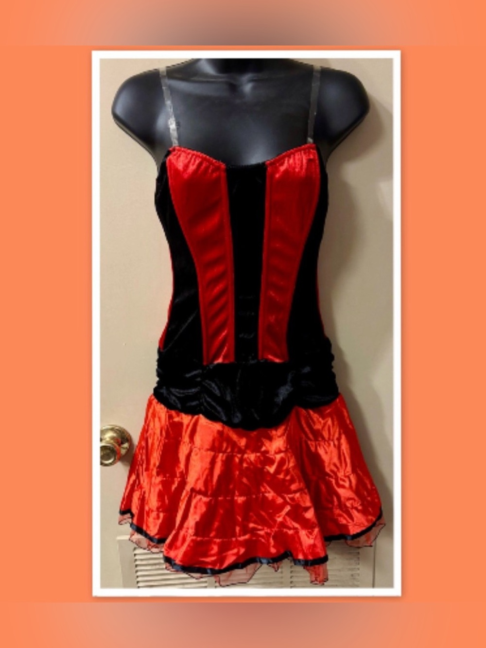 Can Can Fancy Dress Saloon Show Girl Costume - Size Medium- Adult Costume